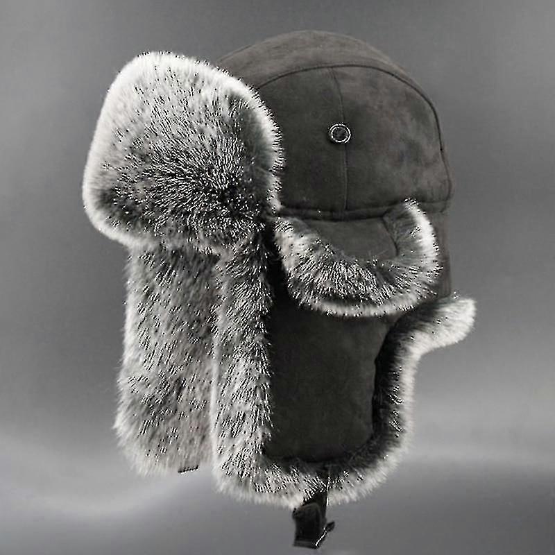 Vintage Suede Bomber Winter Men's Trapper Hat