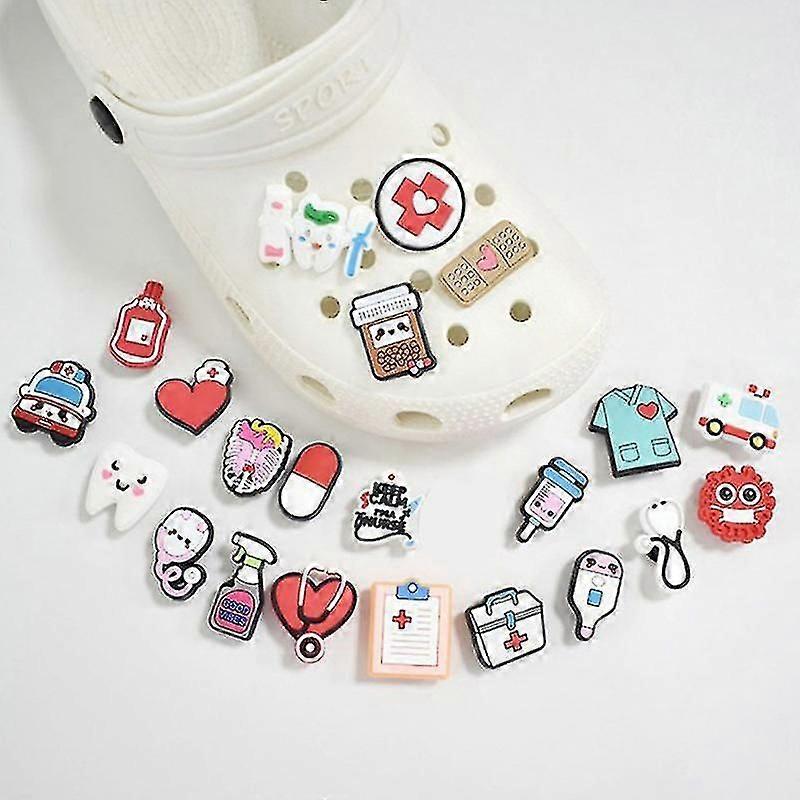 10 قطع سحر الأحذية الكرتون الطبية الأحذية مشبك الزينة صالح التمساح معصمه