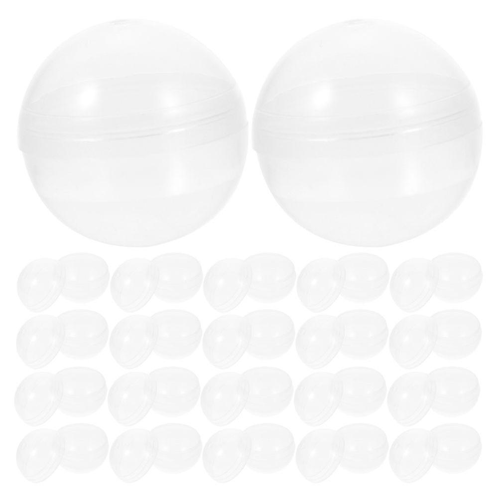 50pcs Vending Machine Round Clear Containers Easter Basket Stuffers Clear Balls Fillable Boxes