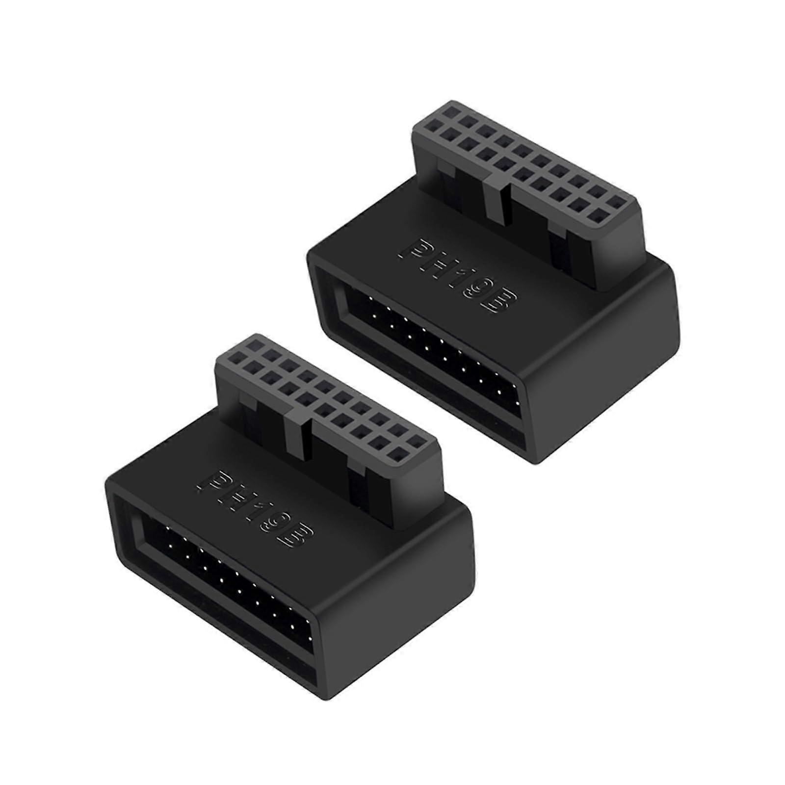 Computer Motherboard Header Adapter USB 3.0 19P/20P 90 Degree Desktop Converter for PC Accessories (Pack of 2)