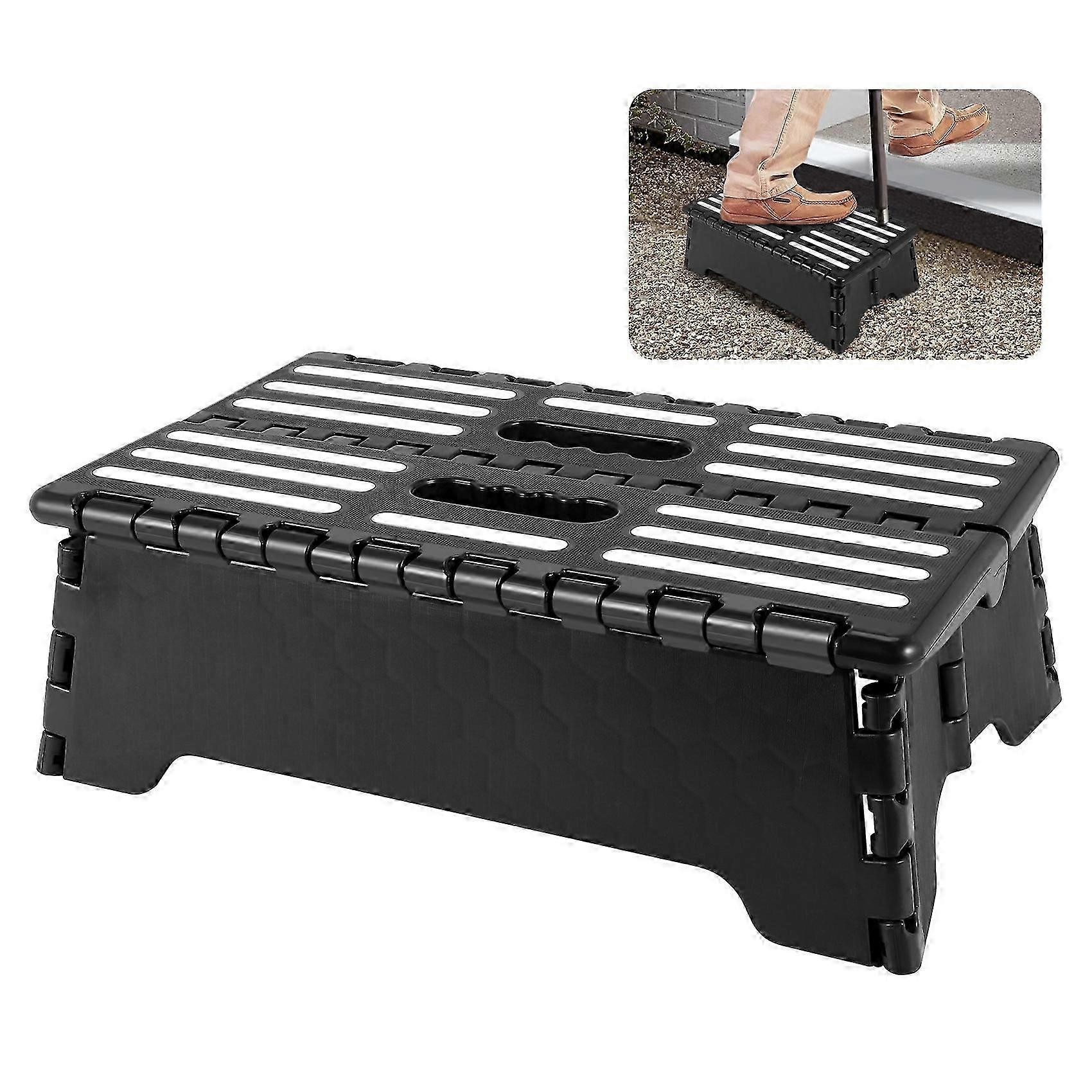 Non-Slip Small Compact Folding Flat Step Stool Heavy Duty Portable well