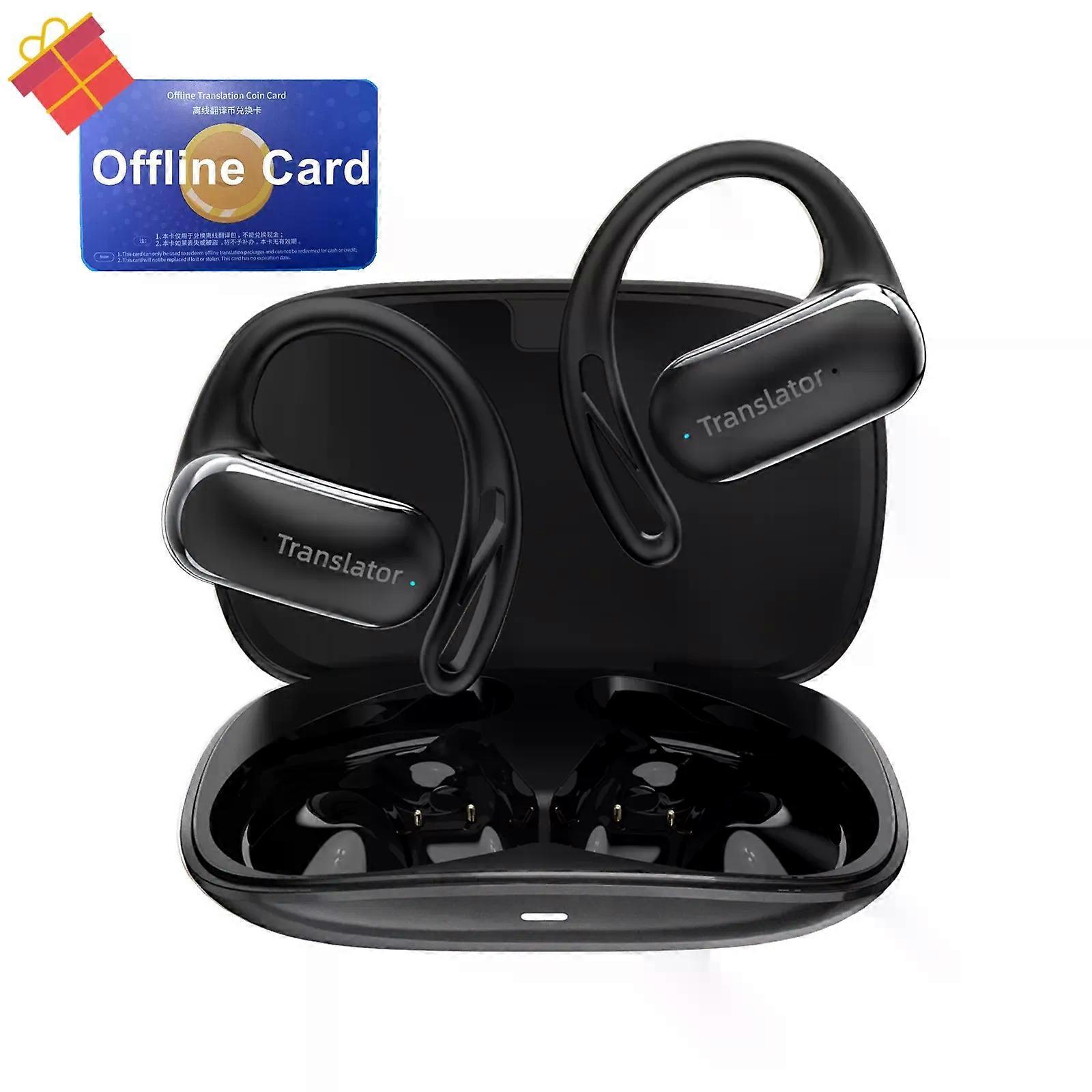 con F56 Real-Time Open-Ear Translator Earbuds:144 Languages,0.5s Response,Two-Way Translation,Perfect for Travel & Business