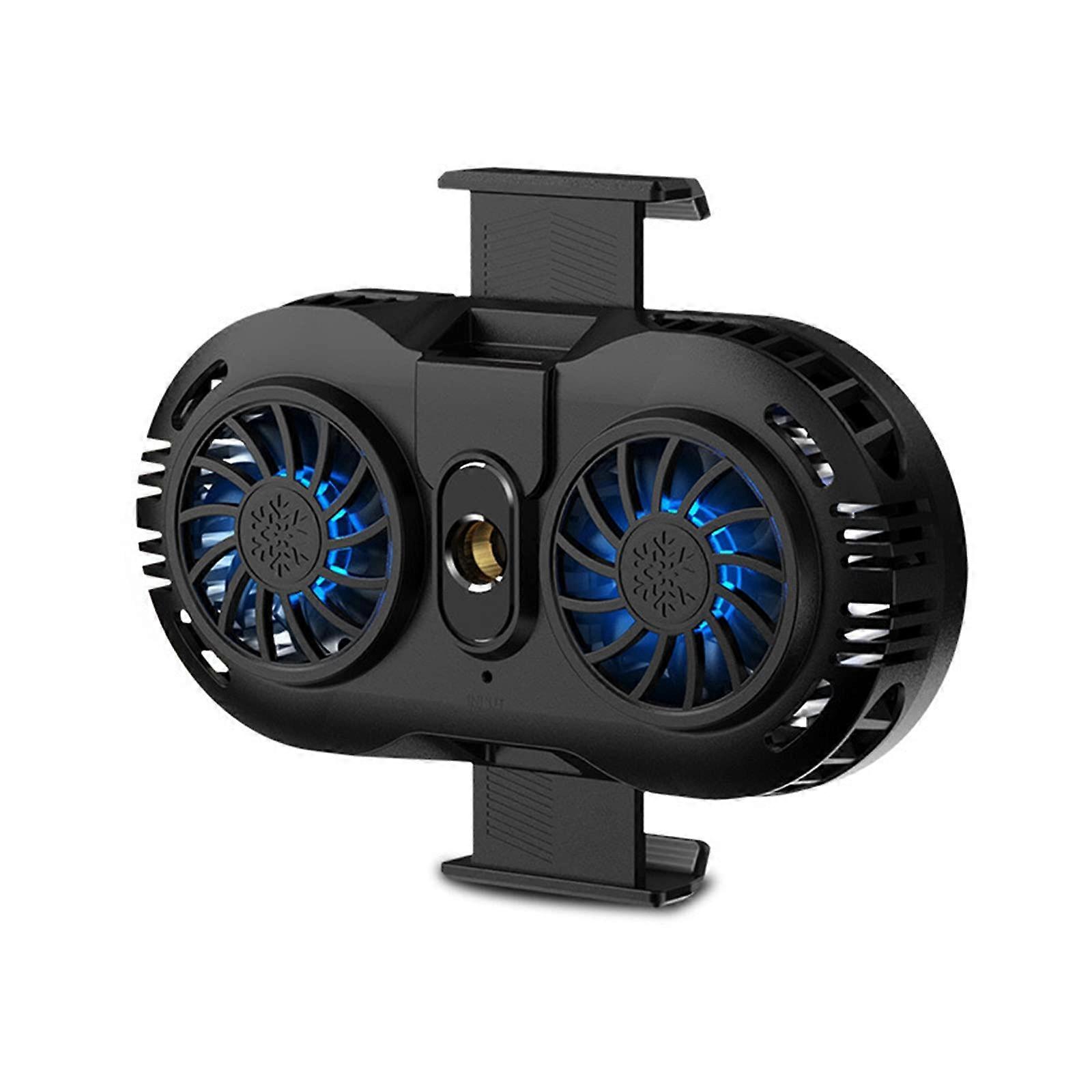 Phone Cooler USB Powered Dual Fan, Quiet No-Vibration For Live Broadcast And Mobile Games, Retractable Buckle