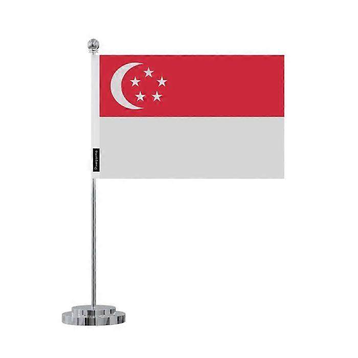 Desk Flag - Multicolored - Singapore - 14 x 21 cm - Polyester - Double-sided Print