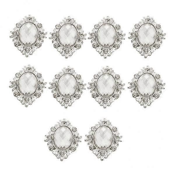 2-20pack 10buc Oval Flatback Acrilic Cristal Strasuri Buton DIY Craft Clear