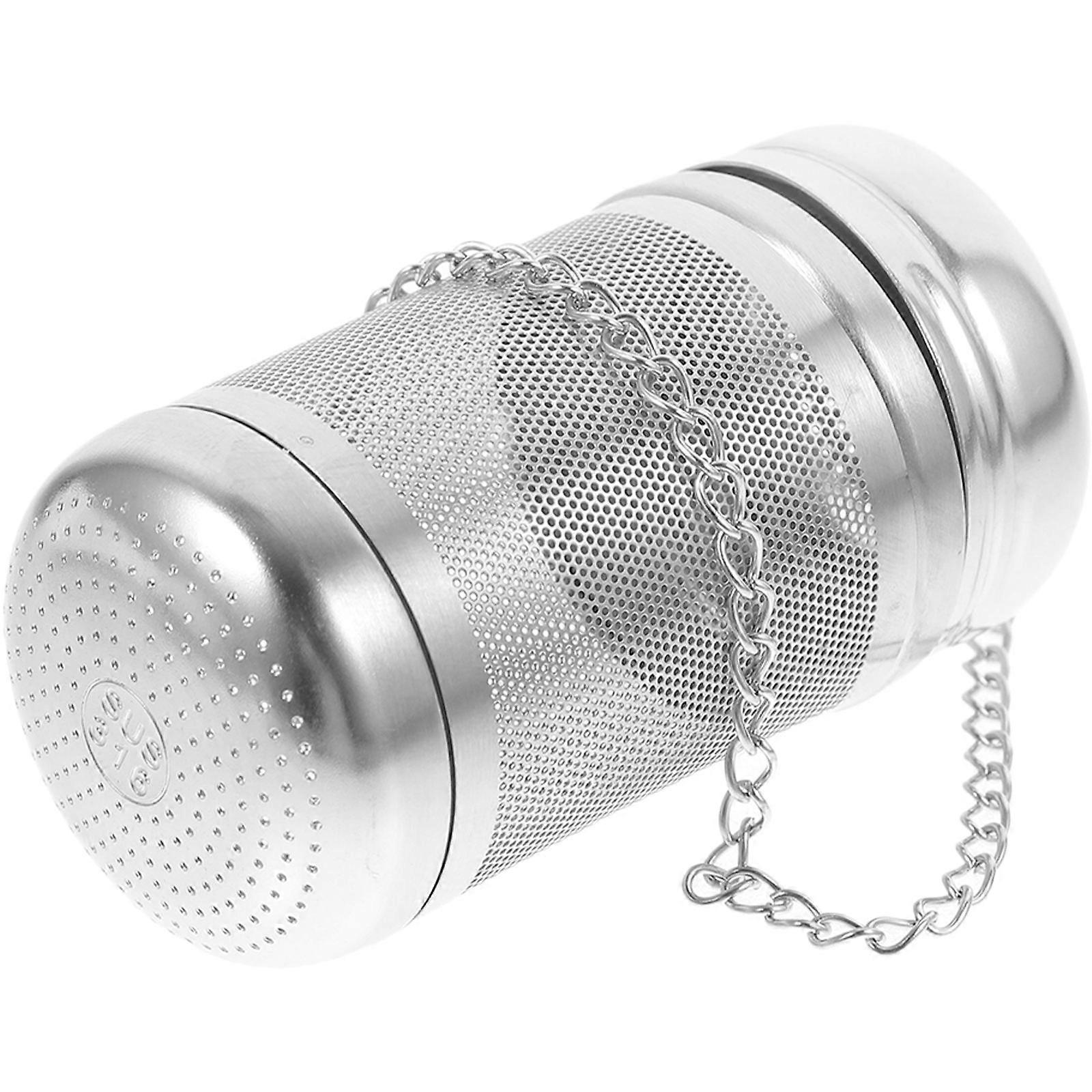 Stainless Steel Spice Filter Ball with Mesh Tea Strainer and Dropping Hook for Soup, Brine, Loose Leaf Tea – Compact Storage Basket for Home and