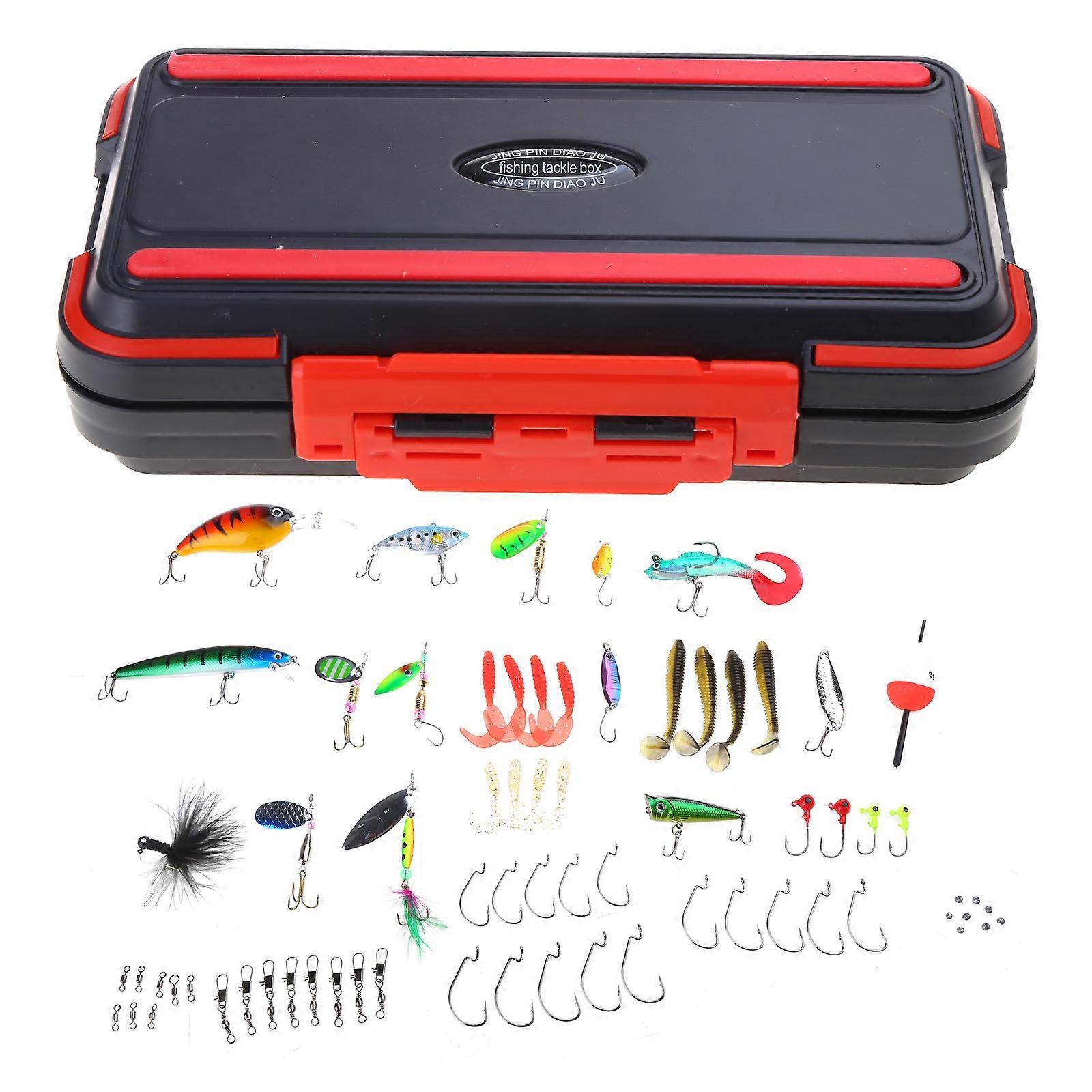 大型釣りタックルボックス釣り用品セット釣りタックルアドベントカレンダー2024、ルアーフックとアクセサリー付き