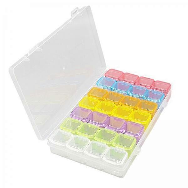2-6pack 28 Grid Storage Box Dustproof Container for Nail Accessories Earrings