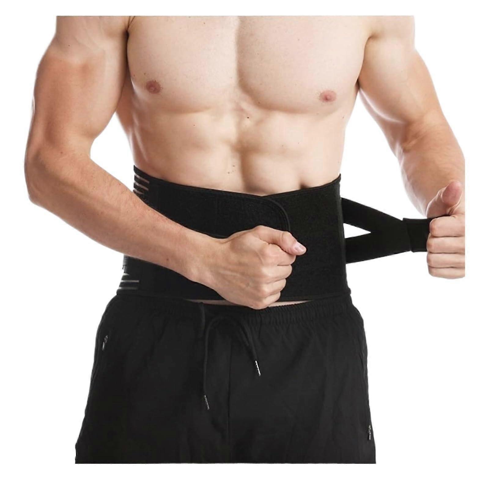 Abdominal Belt Fitness Belt XL Black Adjustable Lumbar Support Decompression Back Support for Waist Trimmer Double Support