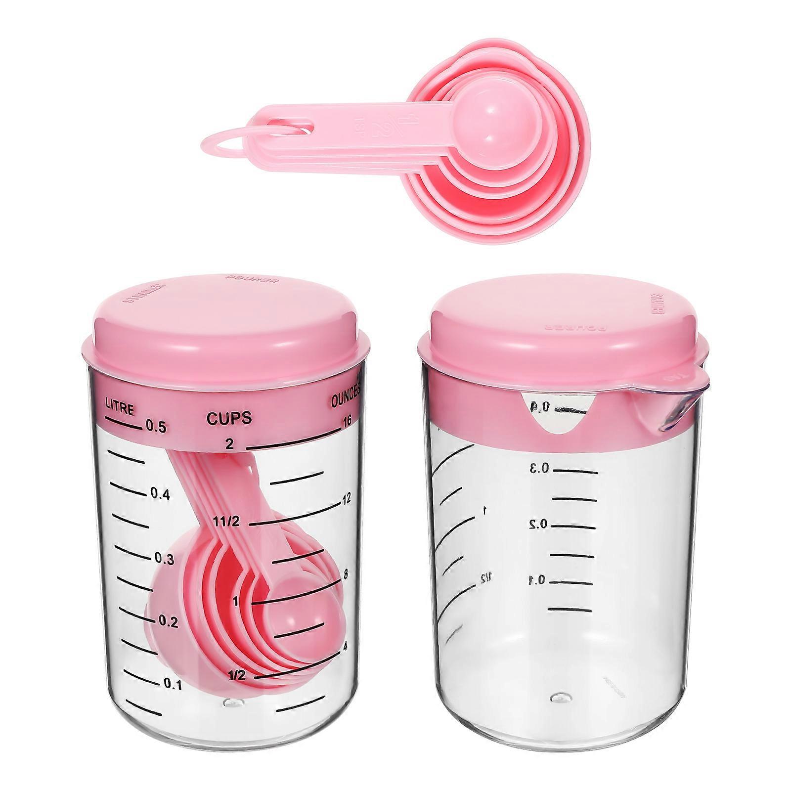 Transparent Measuring Cups Set,Strong for Liquids Powder,Comfort Grip Design