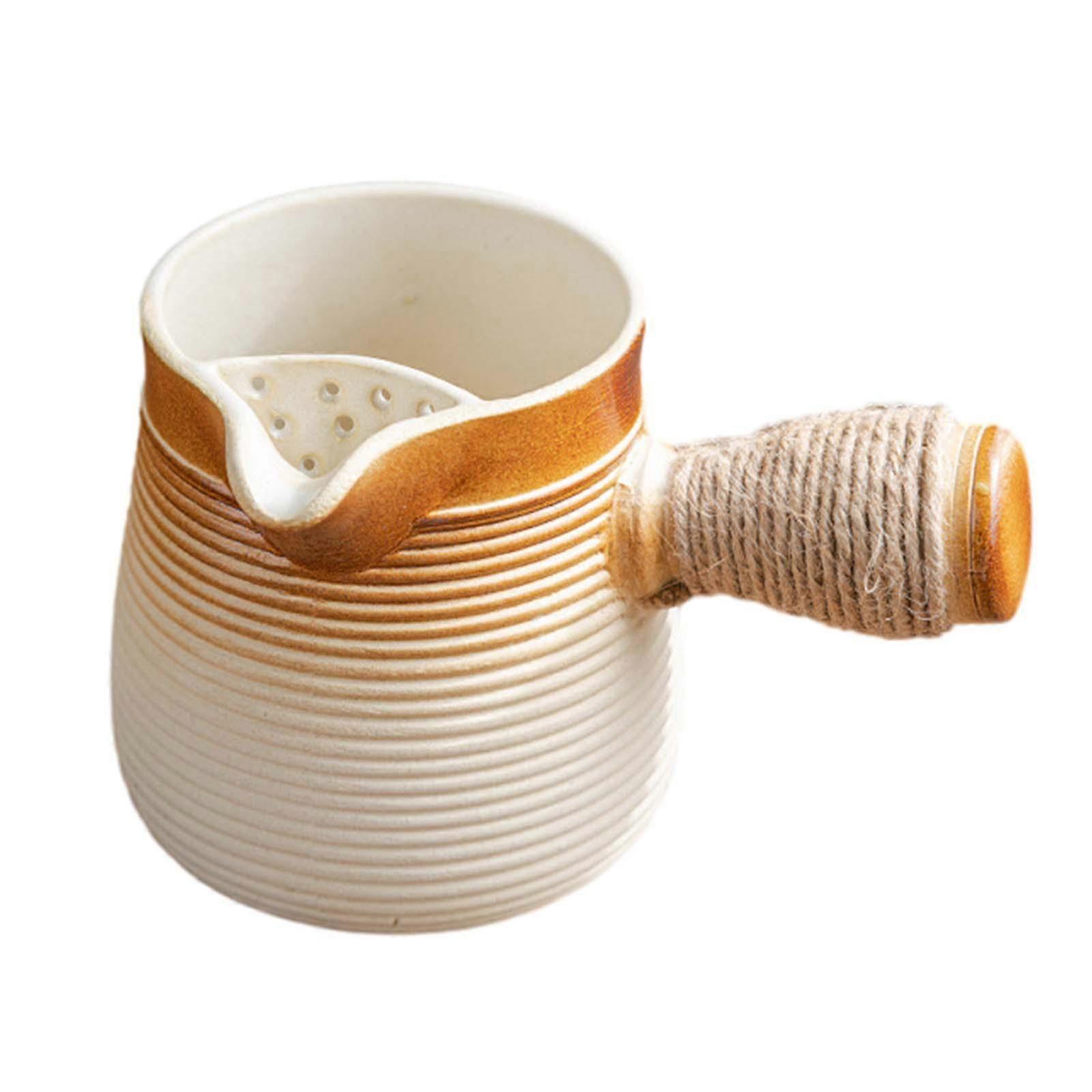 Ceramic Teapot Tea Maker Porcelain Tea Pot with Rope Wrapped Handle for Tea