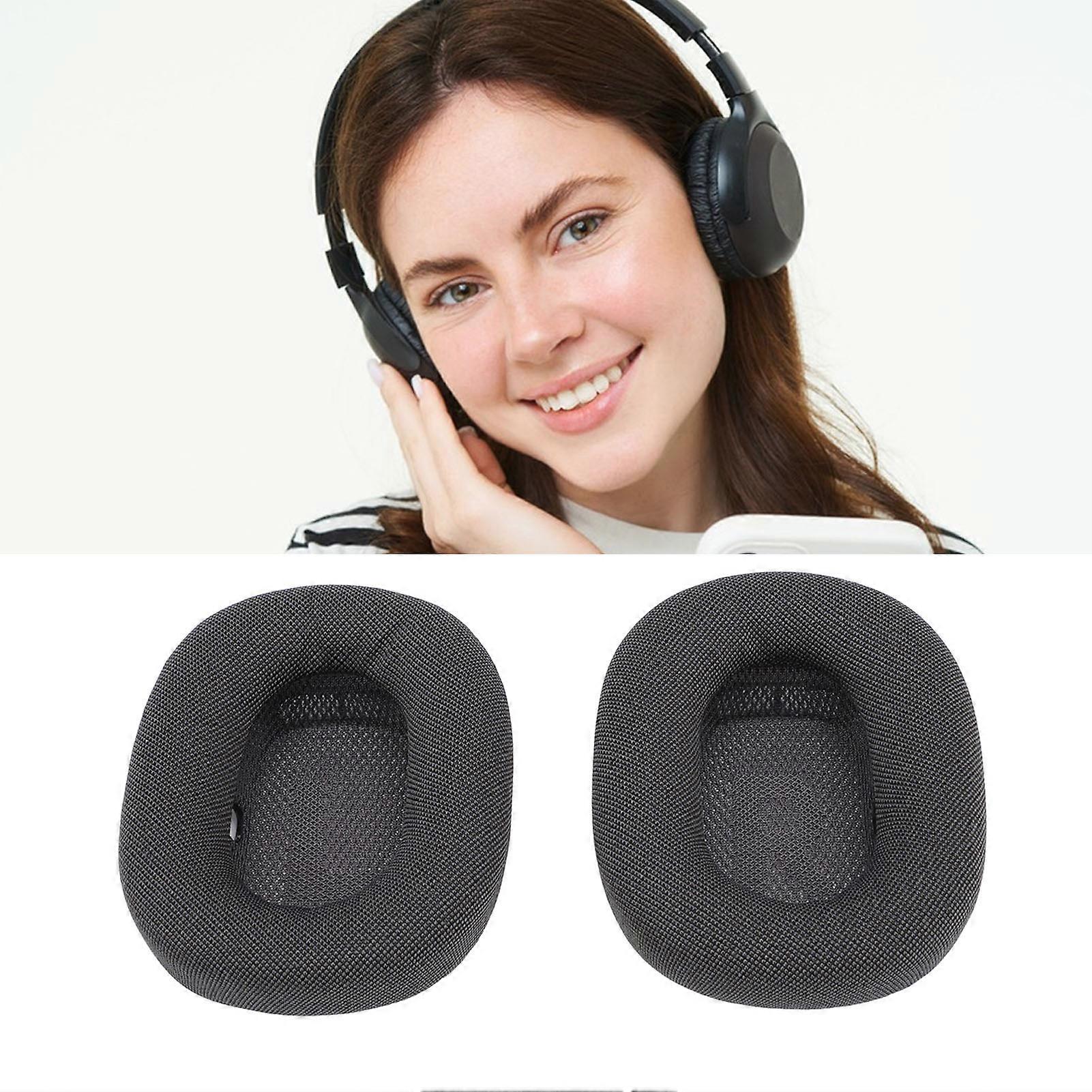 2pcs Replacement Ear Pads Cushions Headphones Earpads Ear Cups Mesh High Density Memory Foam Black 