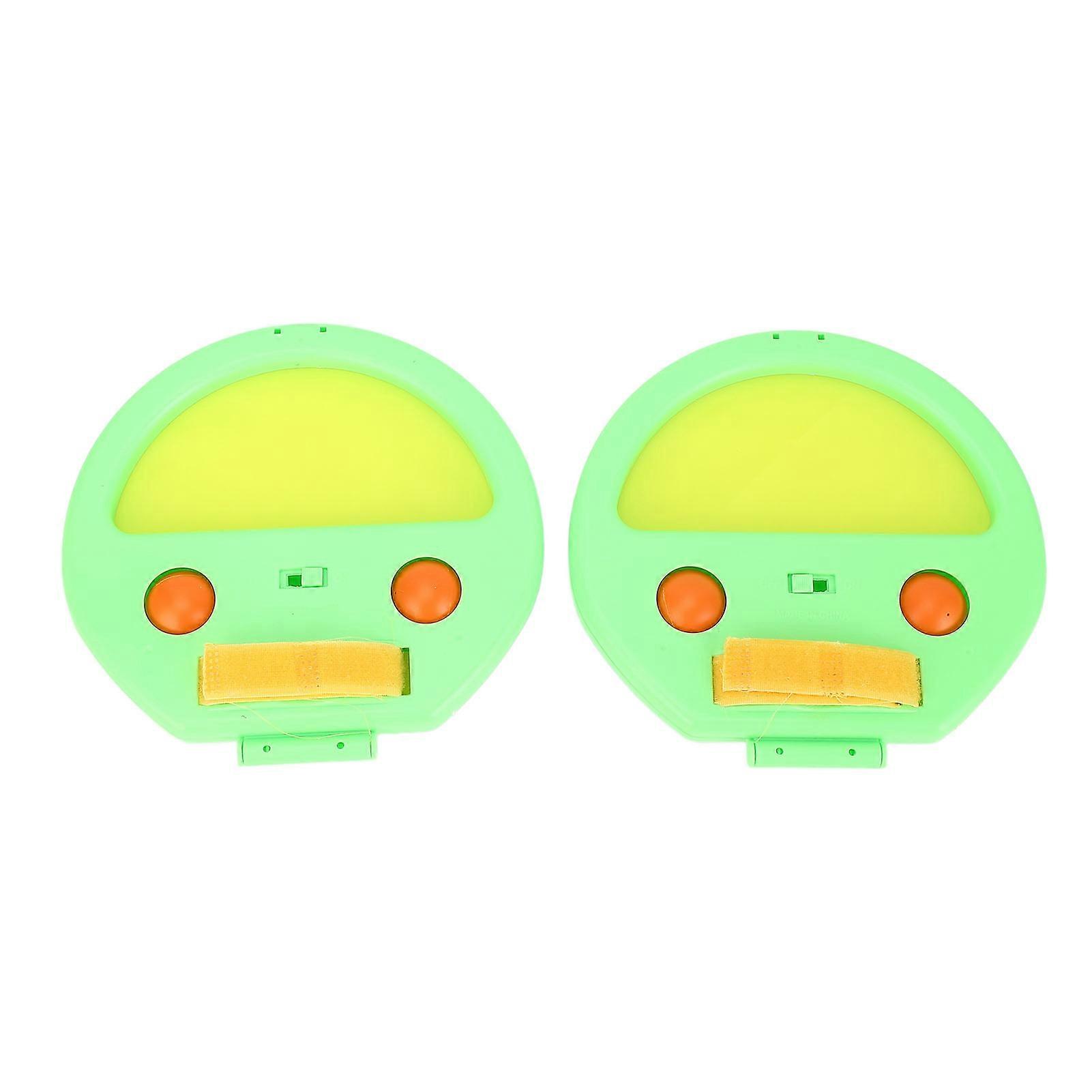 Hand Catching Racket Ball Toy Set for Fitness Exercise Green ABS