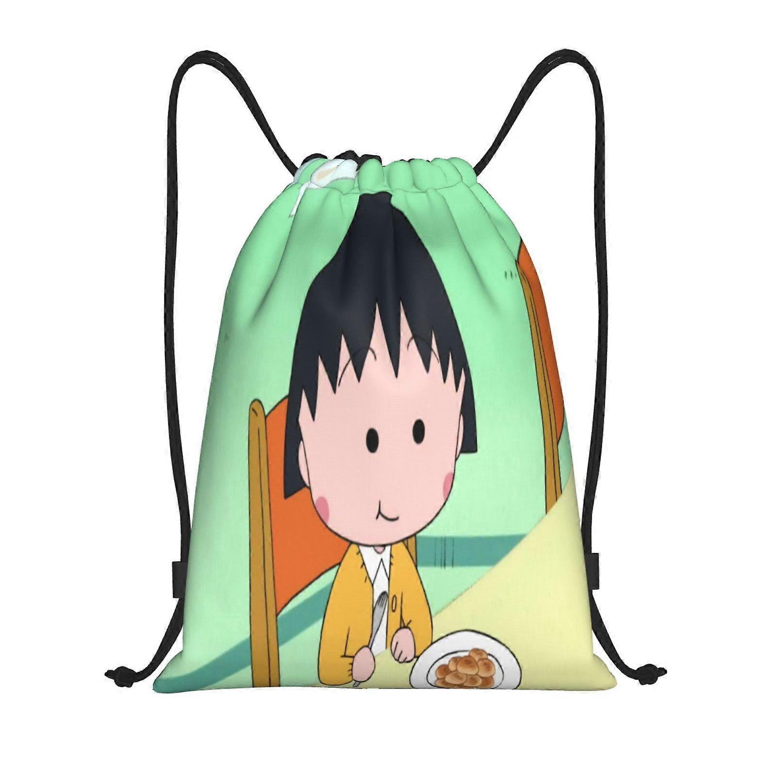 u150 Chibi Maruko-chan Canvas double shoulder backpack easy to carry and effortlessly cool v150