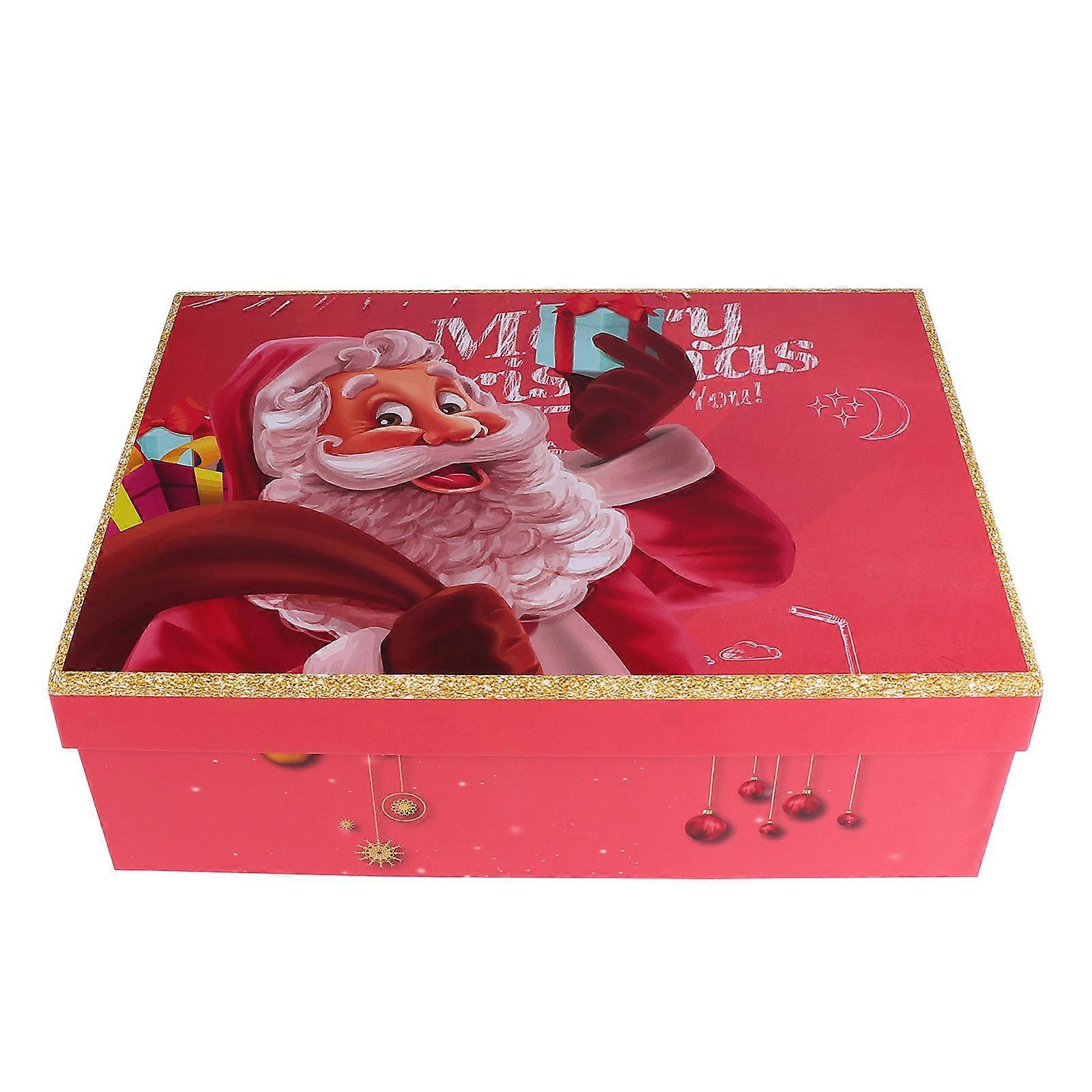 Candy Packaging Boxes Rectangular Packaging Box For Christmas Eve Candy Storage Red 34.8X24.8CM 1Pcs