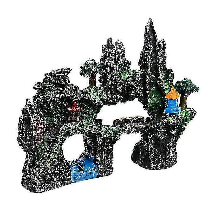 artificial stone mountain fish tank decoration resin mountain craft suitable for turtle habitats and mountain scenery