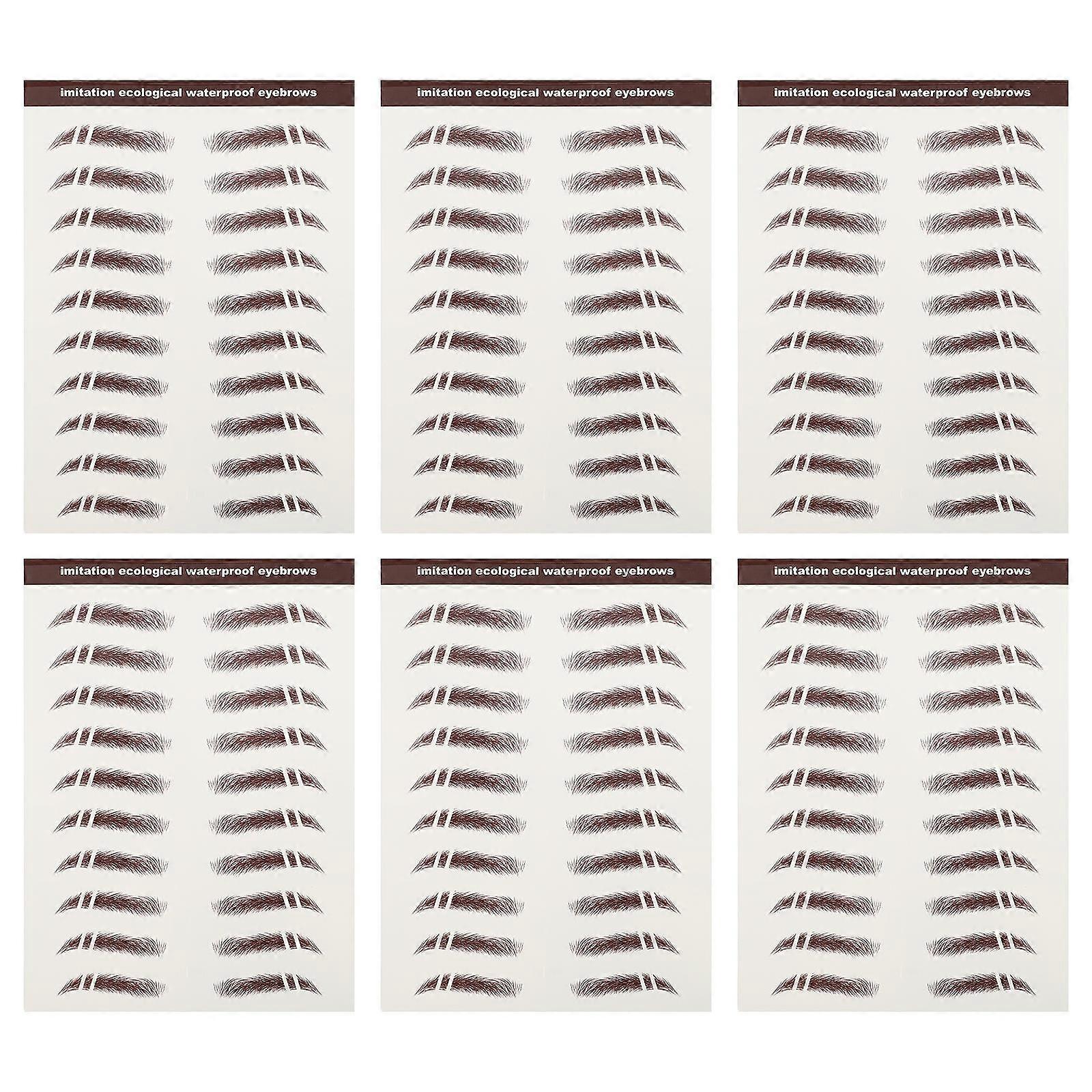 False Eyebrows Cosmetics Eyebrow Sticker for Lasting 6Pcs Application