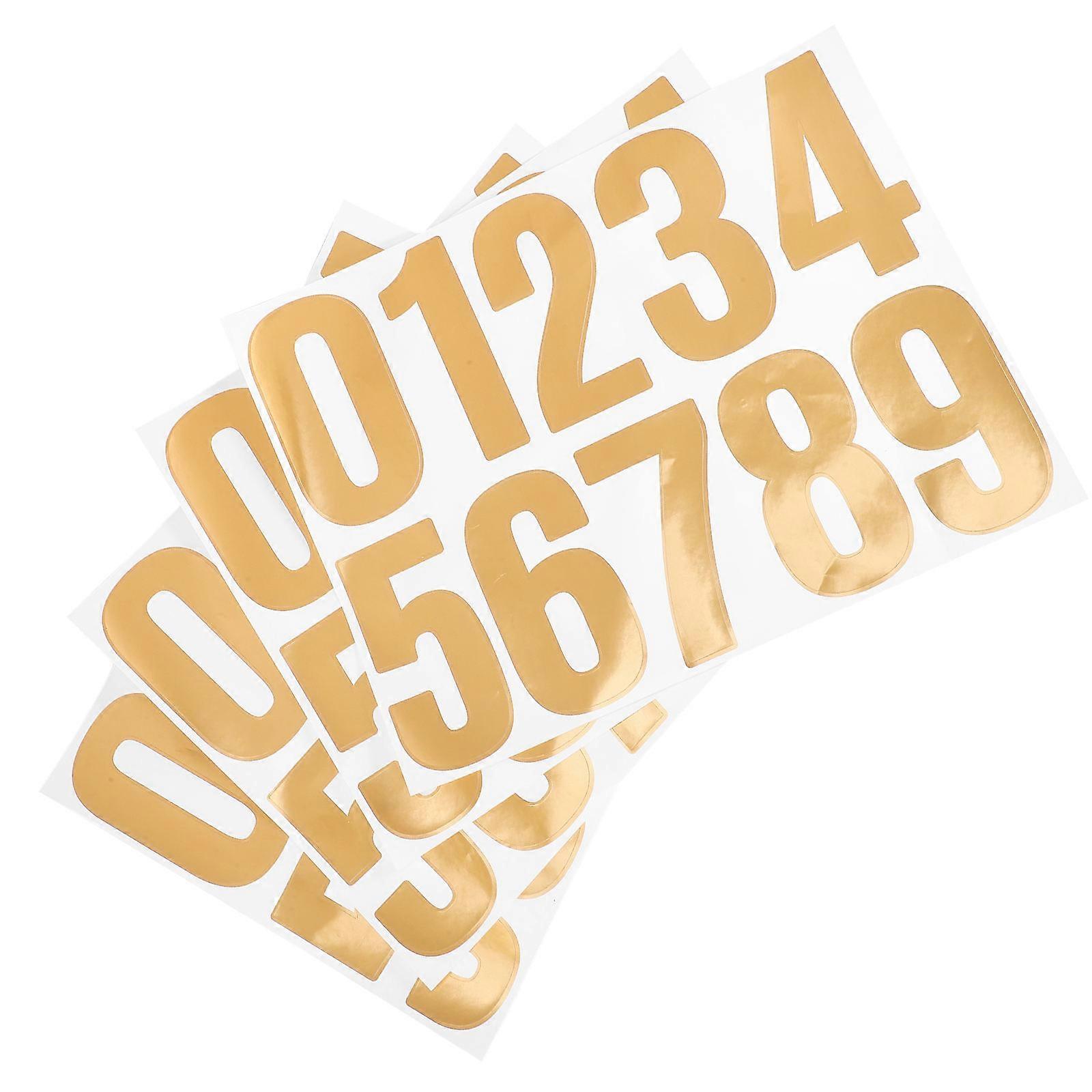 House Number Sign Durable Waterproof Number Stickers For Mailbox Home Address Identification Self-Adhesive Paper 4Sets