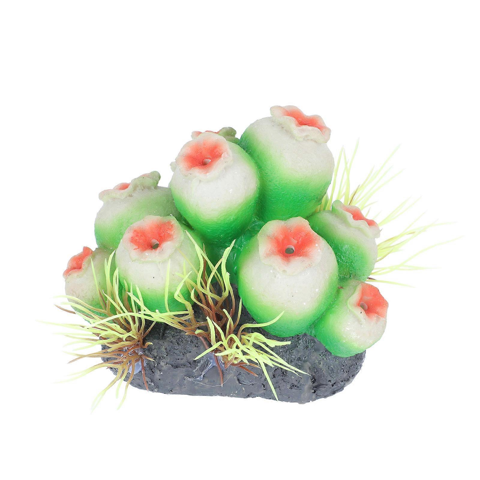 Fish Tank Landscape Decoration Plastic Corpse Flower Shaped Ornament Assorted .1 3.9 3.1in Spitting Corpse Flower 1Pc