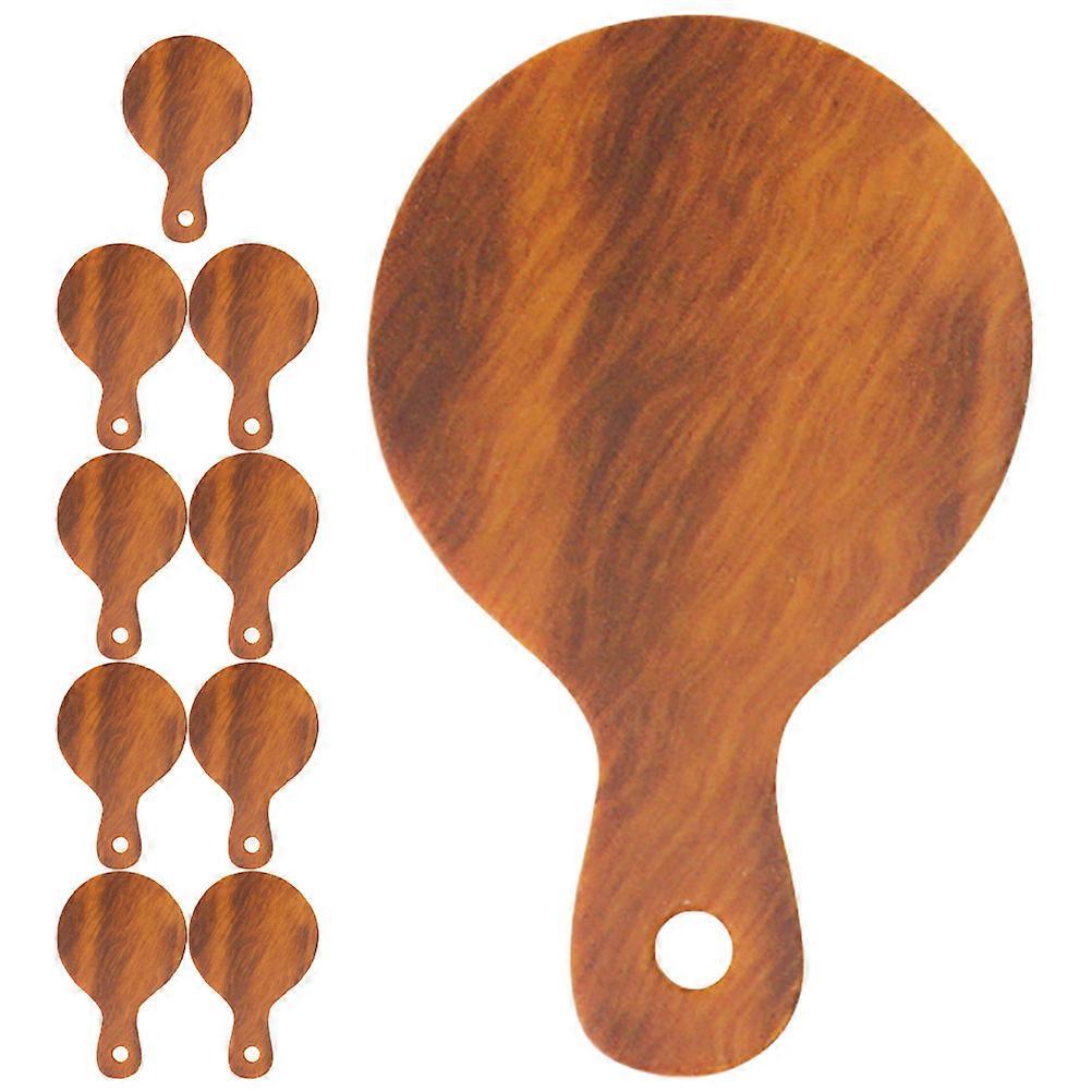 Plastic Miniature Cutting Board 10Pcs Light Brown for Charming Kitchen Atmosphere Decoration