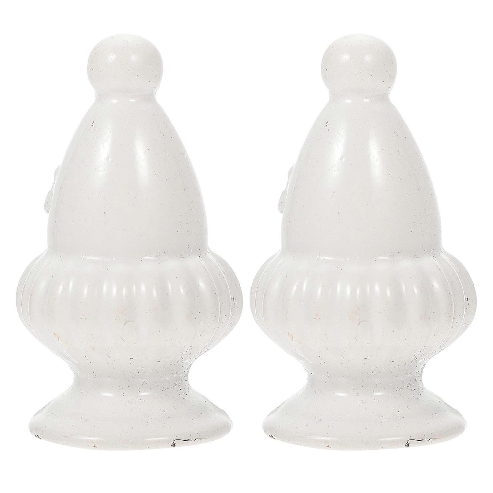 White Lamp Finials Decorative Lamp Finial Zinc Alloy Simple Design Bedroom 2Pcs