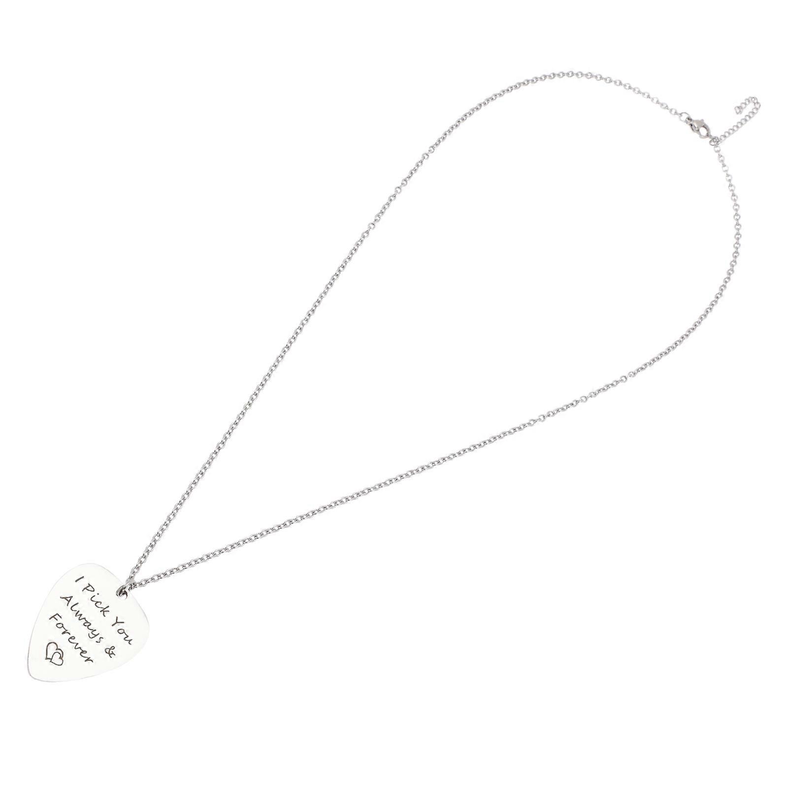 Guitar Pick Shaped Pendant Necklace – Durable, Stylish Accessory for Guitarists & Musicians with Smooth Edges for Easy Use