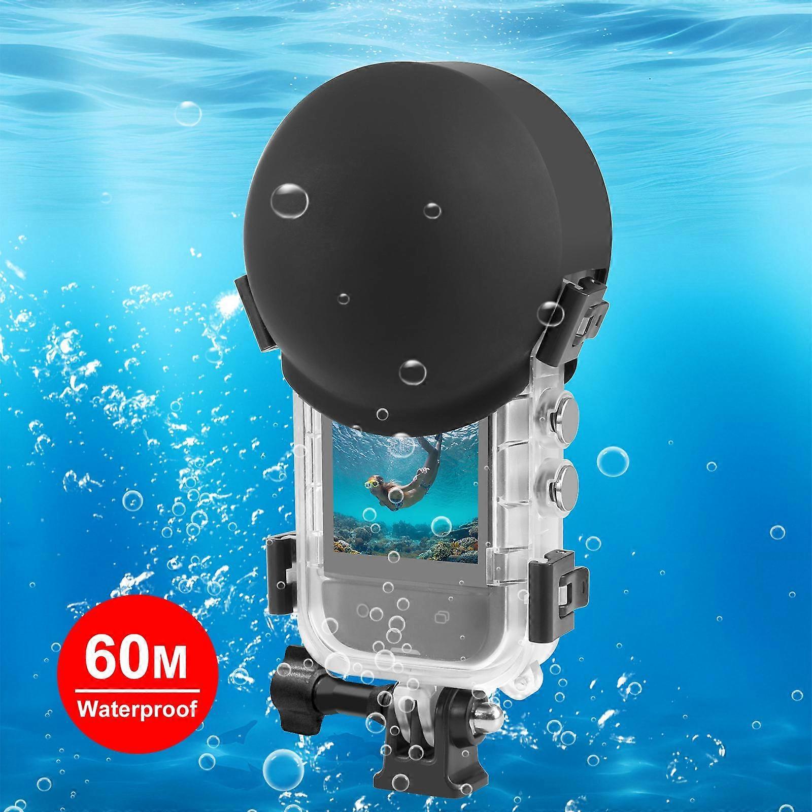لحقيبة الغوص Insta360 X5 PULUZ 60m المقاومة للماء مع غطاء عدسة سيليكون (أسود)
