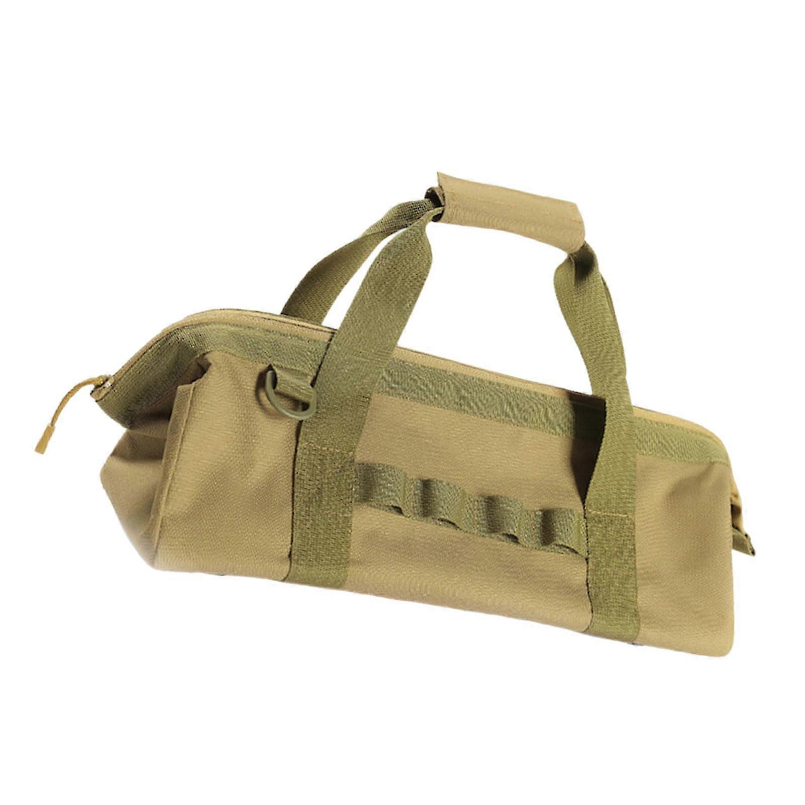 Stake Hammer Organizer, Multi-Functional Tool Bag for Tent Stakes, Khaki Camping Storage, Durable and Portable Design