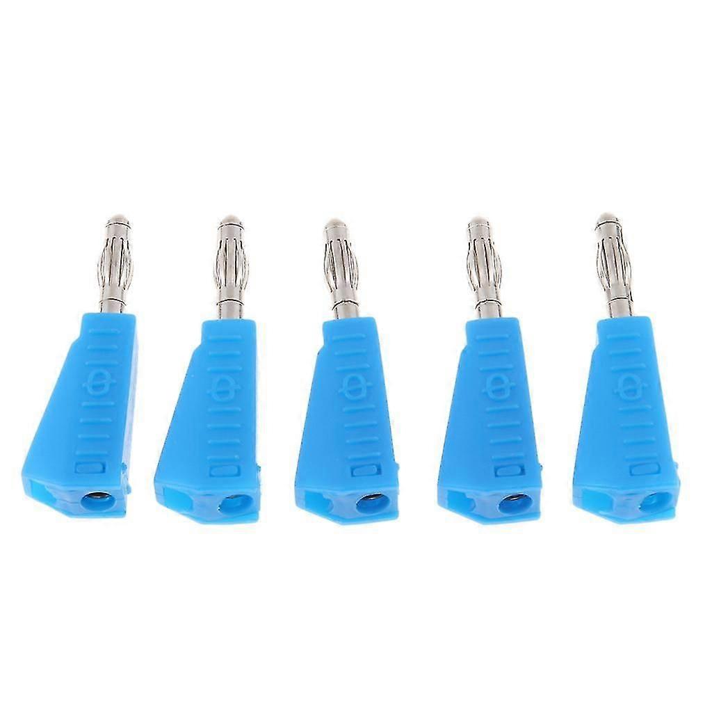 5Pieces 4mm Banana Plug for Test Probes Instrument Meter Connector blue