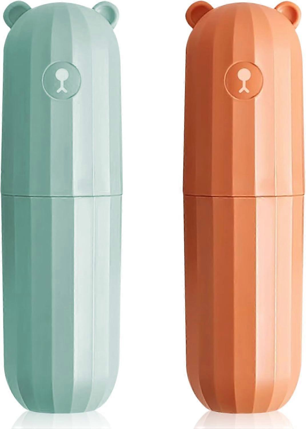 2-piece travel toothbrush set, portable storage box