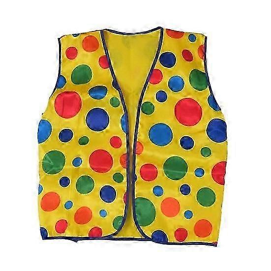 Clown Weste Mantel Gelb Punkt Print Ärmellose Weste Weste Festliches Clown Design Halloween Party Performance Requisite 2025