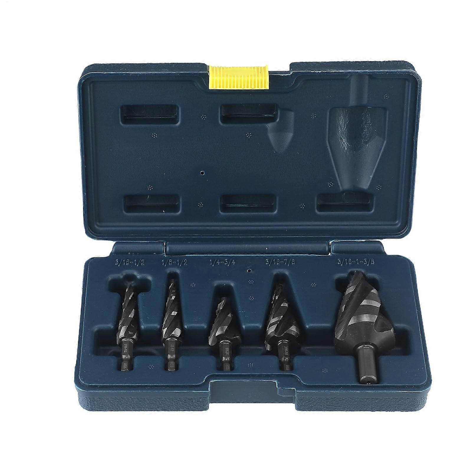 Step Drill Bit For Metal Set, HSS Step Drill Bits For Drilling In Aluminum, Stainless Steel, Polypropylene, Wood, Blue