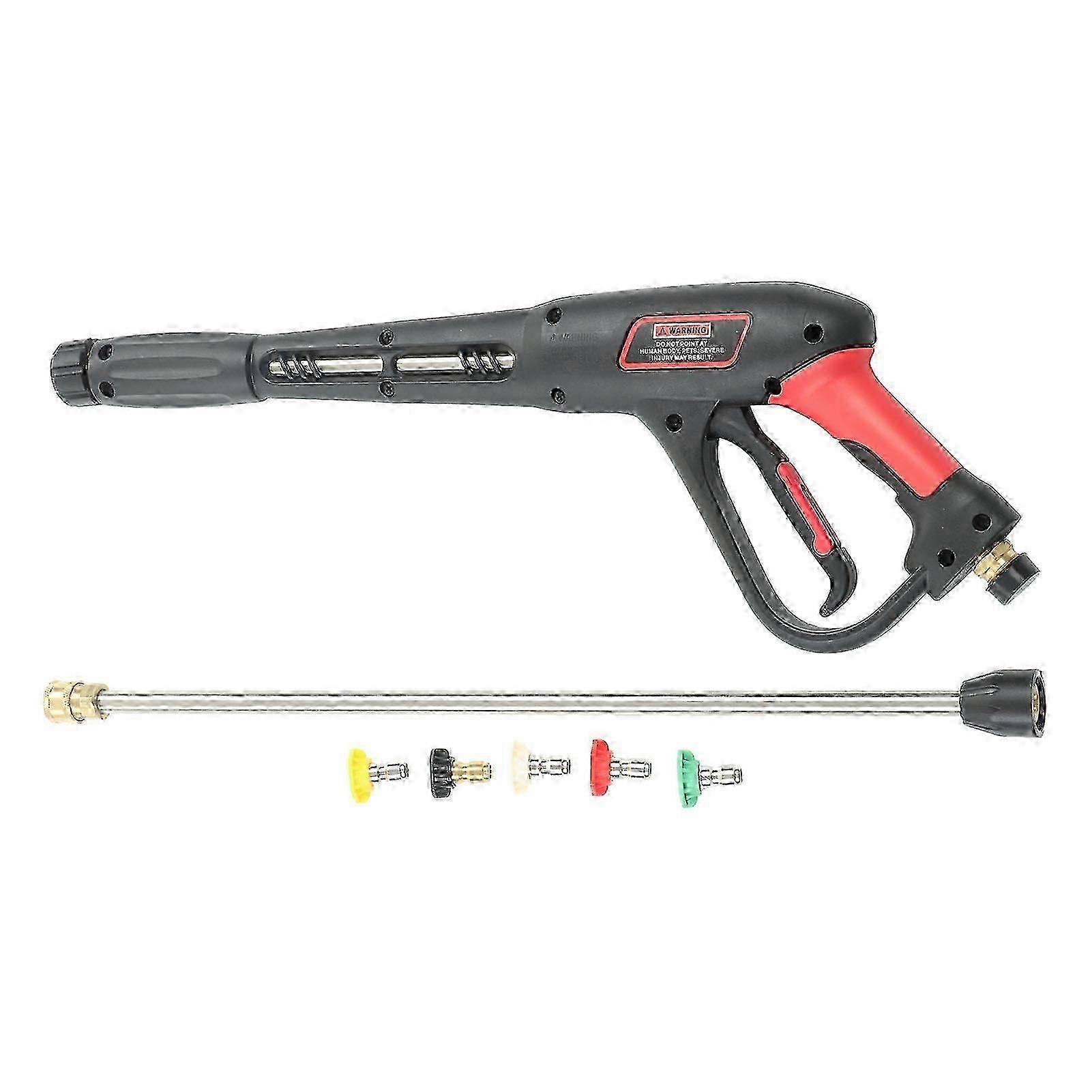 54cm High Pressure Washer Gun 4000psi Household Multifunctional Extension Garden Washer Gun with 5 Color Nozzles and Extension Rod Set Compa