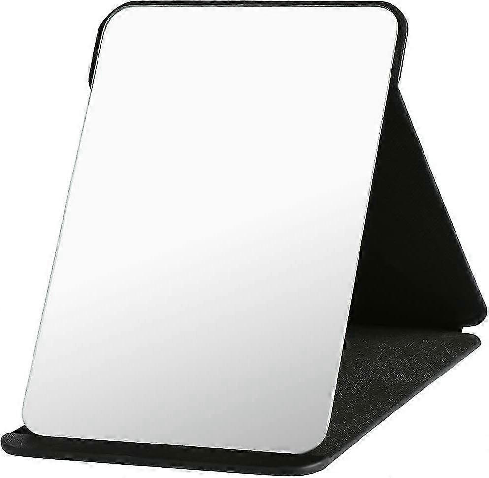20.5*15.5cm Folding Tabletop Mirror with PU Leather, Portable Travel Mirror with Stand