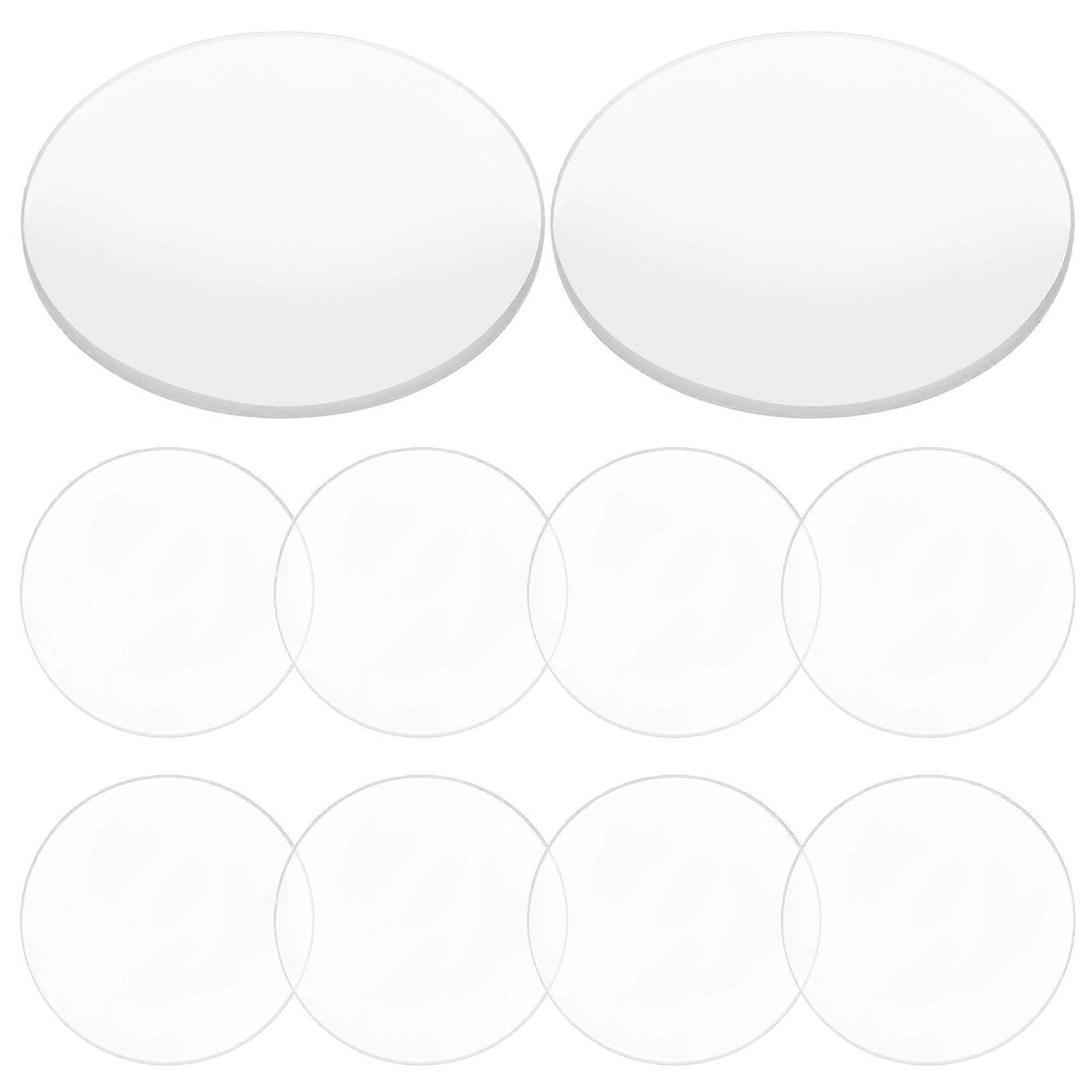 Acrylic Optical Lens Magnifier Double Convex for Magnifier 10Pcs Transparent