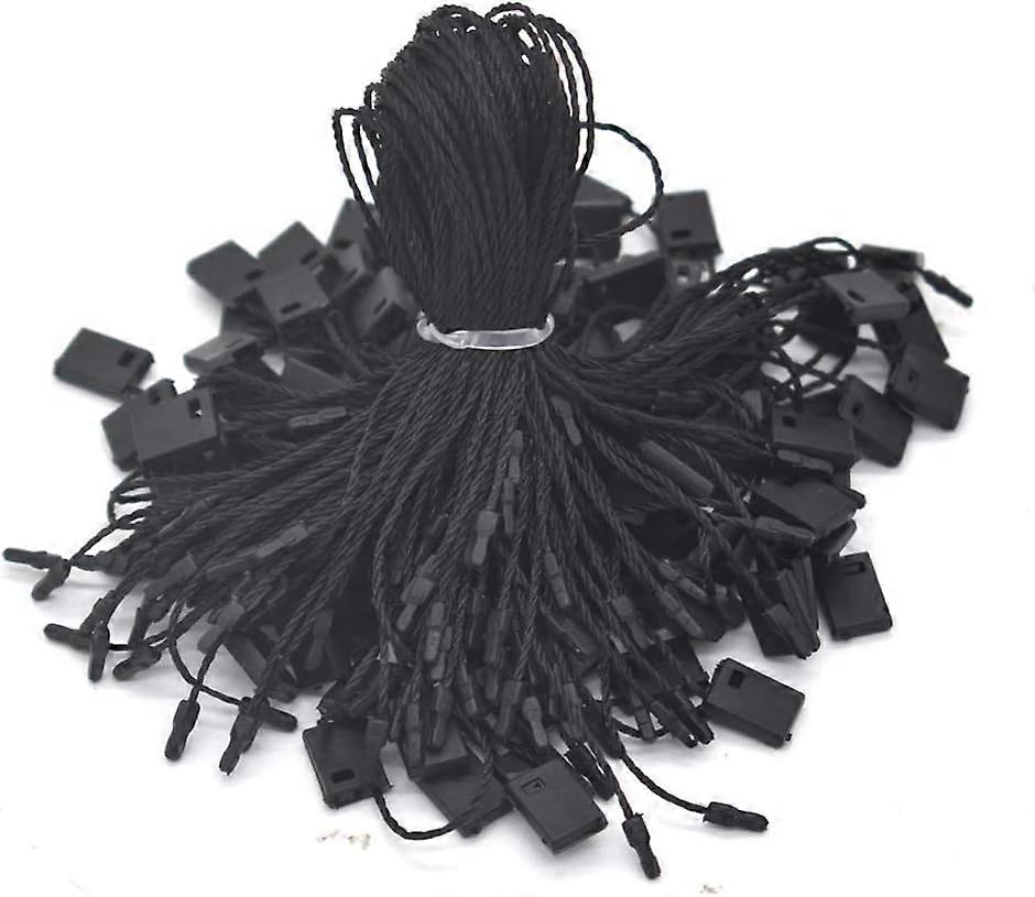 7" 1000 Stuks Hang Tag Nylon Zwart String Lock Pin Loop Fastener Haak Ties Zwart Hang Tag String met Push Locker String Lock Zwart Tag Stri
