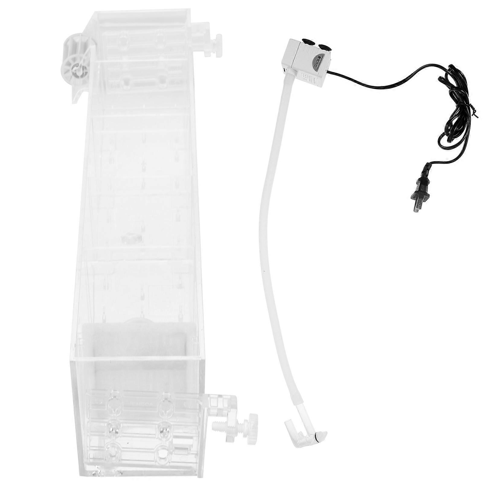 Pump Filter Multifunctional Filtration Box Aquarium Accessories Rectangular Transparent 40.00X8.00X8.00CM Water 1Set