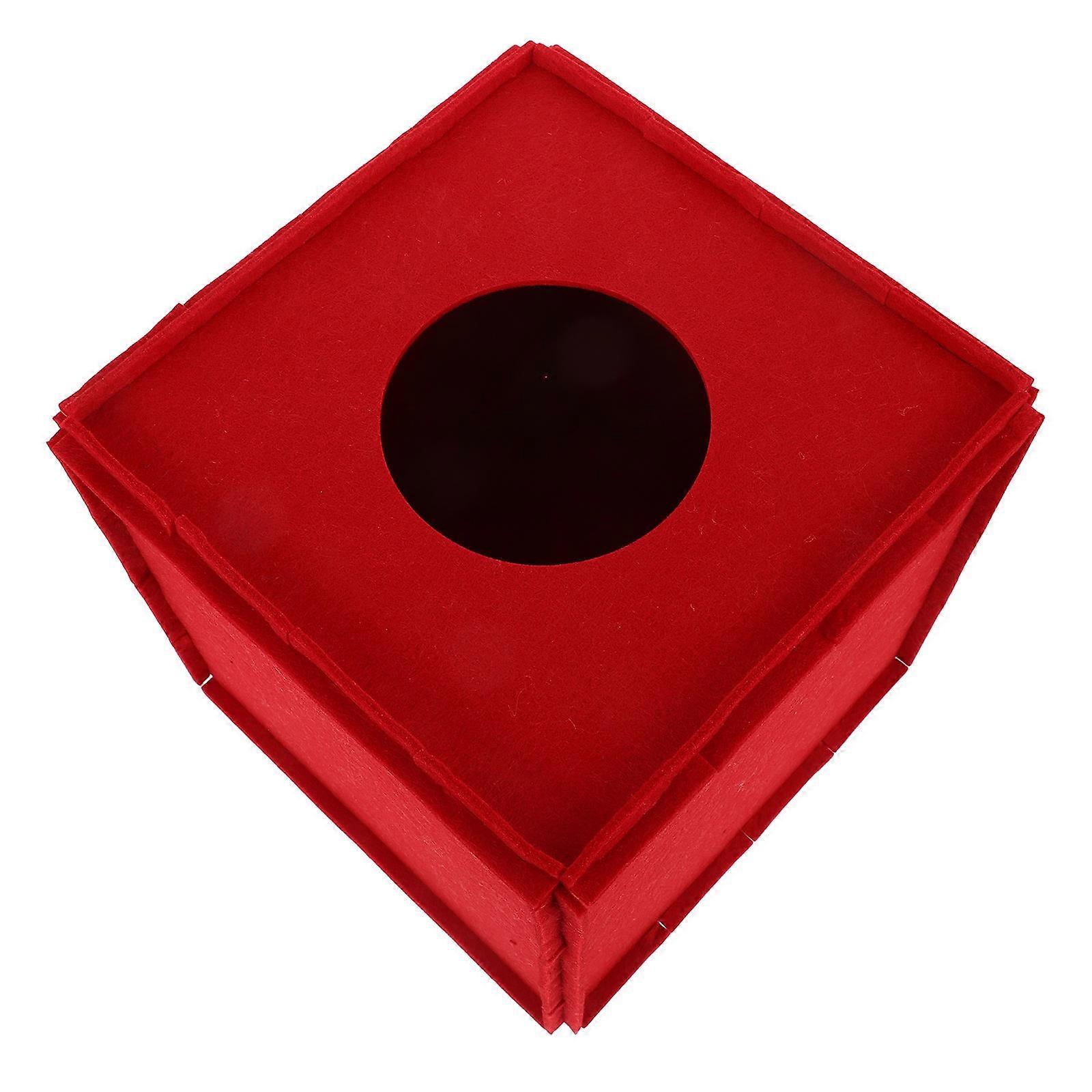 Ballot Boxes Raffle Ticket Container Square Raffle Ball Game for Events Red 22.00X22.00X22.00CM Felt Card Storage 1Pack