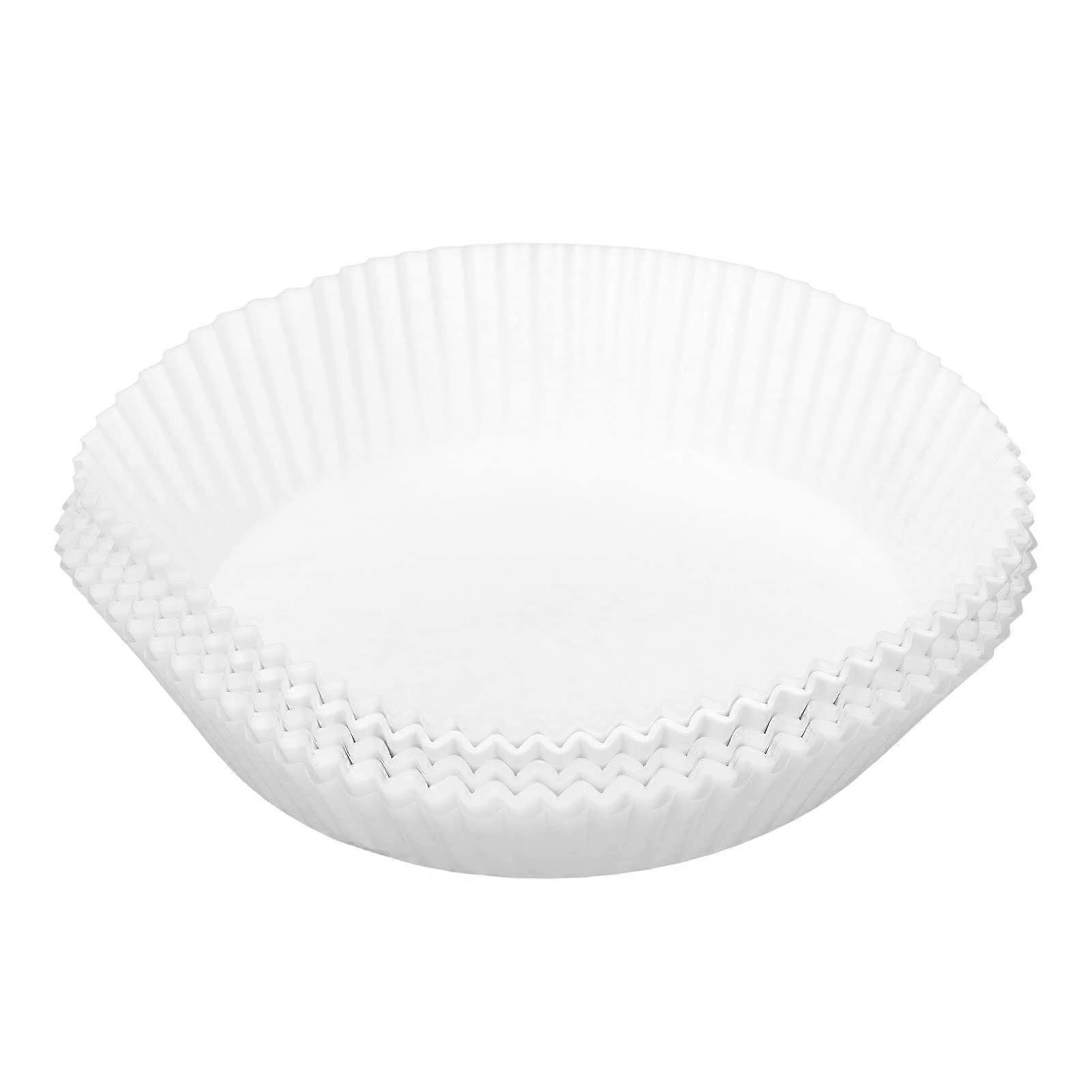 Disposable Paper Liners 16x4.5cm White NonStick Deep Fryer Oil Paper Round Baking Paper for Kitchen 100 Pieces