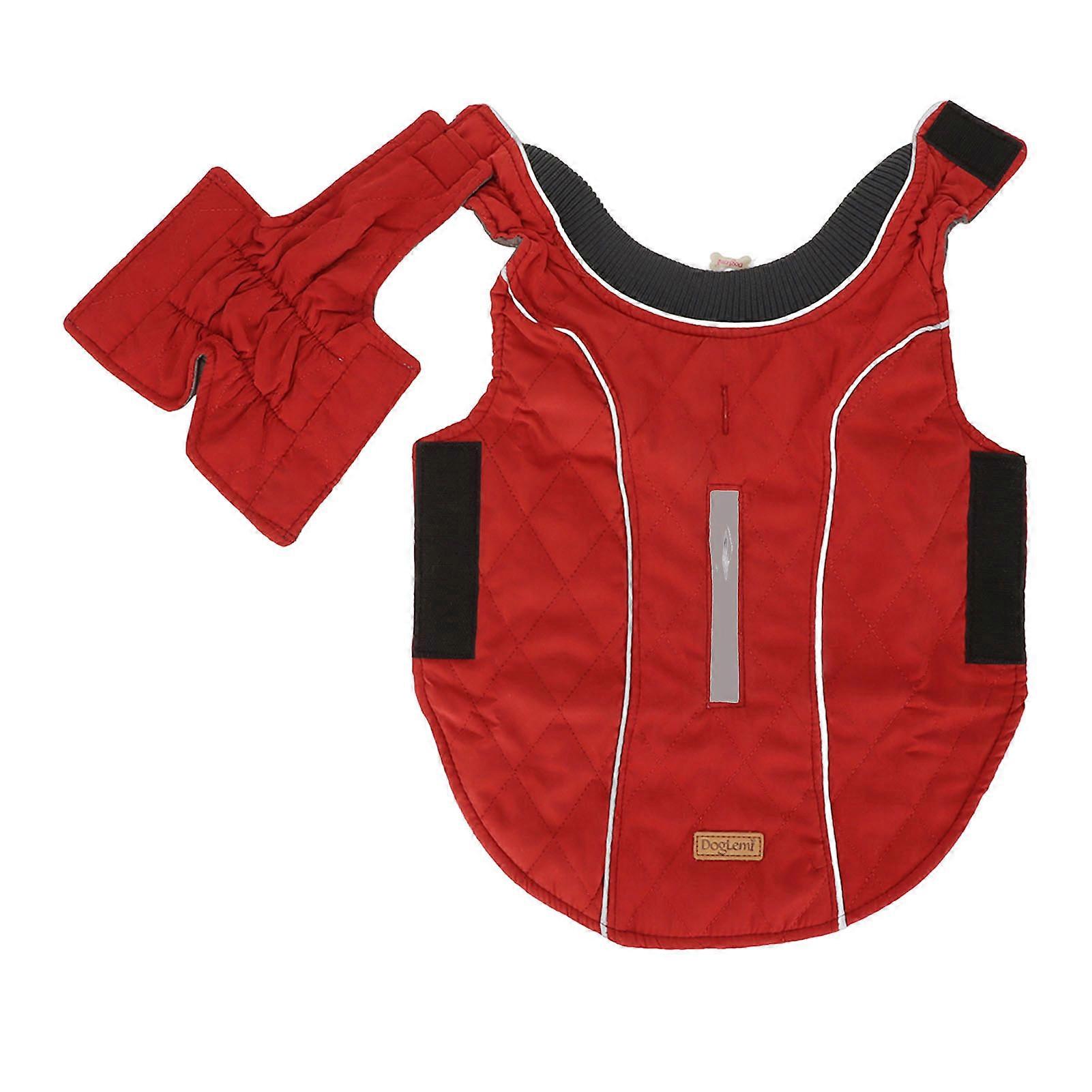 Dog Cold Weather Coats Retro Thicken Warm Skin Friendly Reflective Winter Jacket for Medium Large Dogs Red Red XL