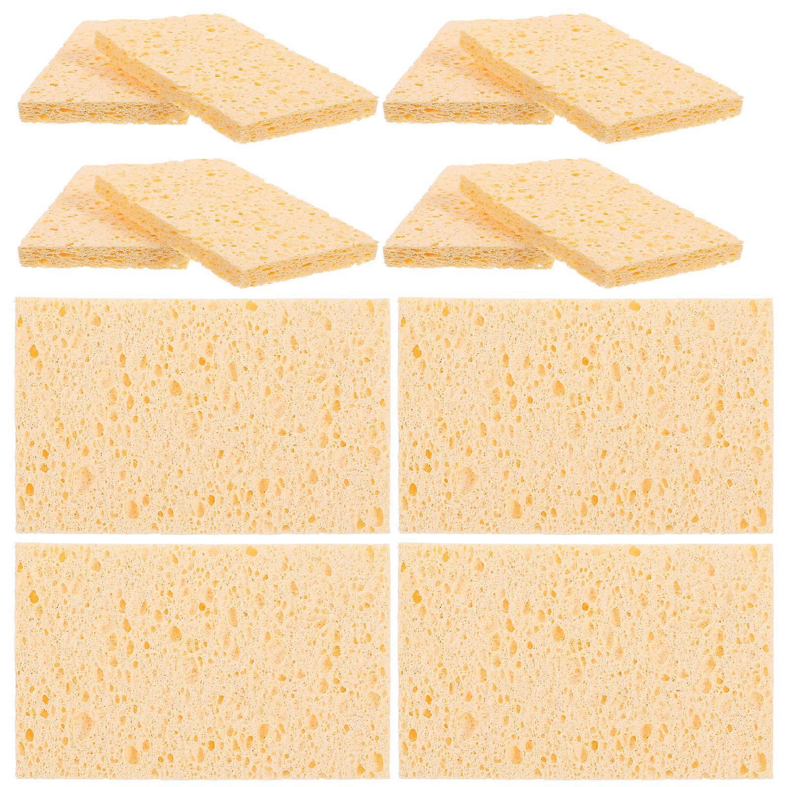 Kitchen Cleaning Sponge For Dishes Dishwashing Sponges Yellow Rectangular Block 12Pack