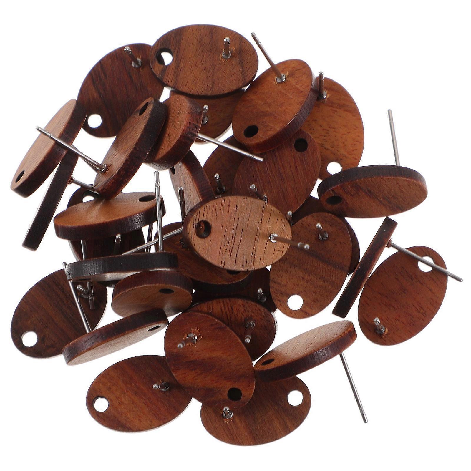 20pcs Geometric Earring Pins for DIY Jewelry Making – Durable Wood Material for Custom Ear Accessories