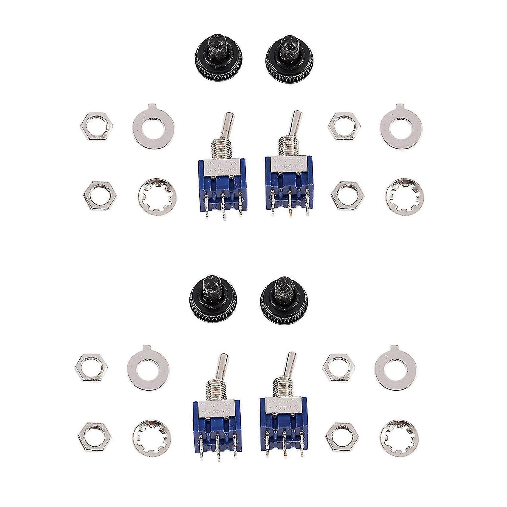 2pcs Ac 6a 125v Dpdt 3 Position On-Off-On Power Control Toggle Switch