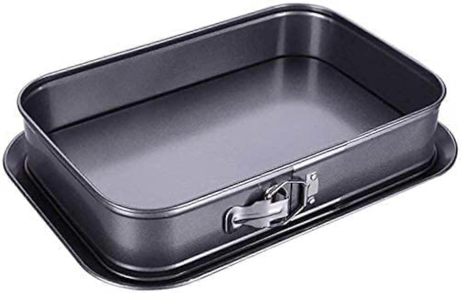 Rectangular Springform Cake Tin, Square, Cheesecake Bakeware, Tiramisu Mould, NonStick Coating, CutResistant, Cake Tin, Square, Gold (Black)