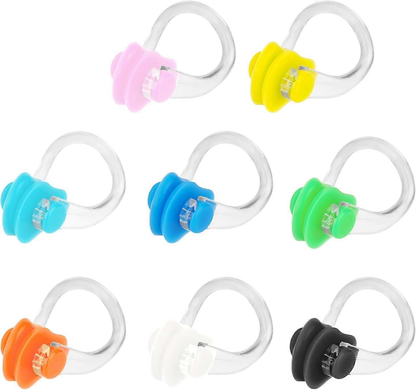 8 Pack Swimming Nose Clips Waterproof Nose Clips Nose Protection for Kids Over 7 Years Old and Adults, Multi-Color Packaging