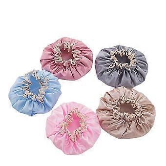 Double-layer waterproof shower cap for home use, PEVA thickened women's oil-proof shampoo and bath cap