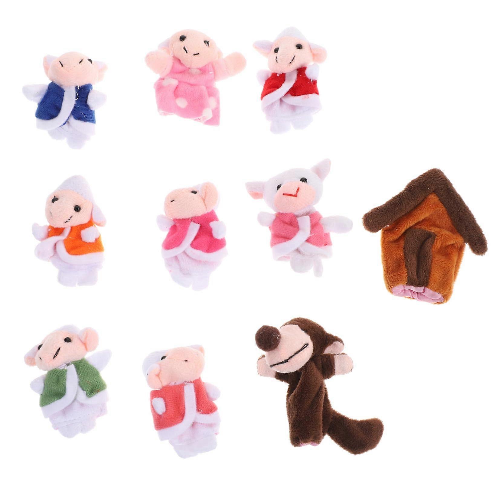 Finger Puppets Wolf and Sheep Hand Puppets Plush for Kids, Skin-Friendly, Ideal for Home and School, 20cm Size