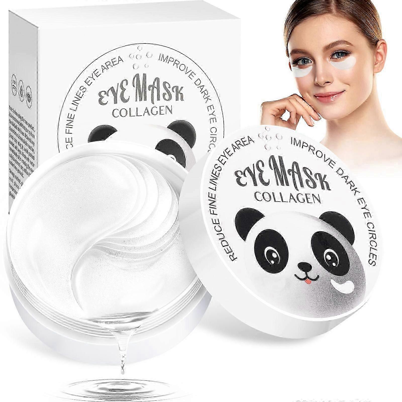 מסכת עיניים, נגד עיגולים כהים, שקיות עיניים, קמטים ונפיחות - מארז של 60 רפידות עיניים קולגן למניעת הזדקנות