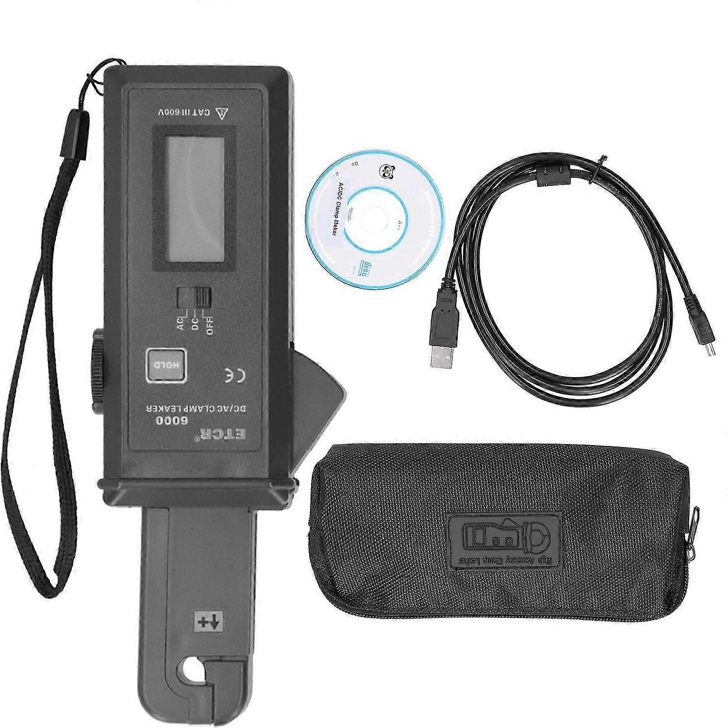 ETCR6000 AC/DC Clamp Leaker Leakage Current Tester 0mA60.0A 99 Units Digital Clamp Meter