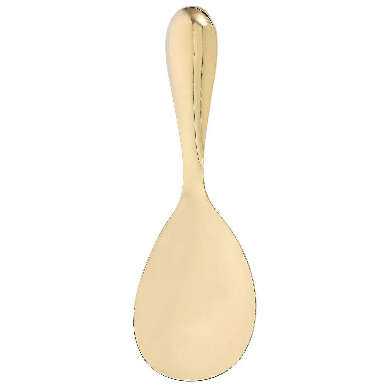 guld serveringsske rustfrit stål ris servering til måltidsforberedelse højglans spejl finish ergonomisk håndtag 1stk-yvan